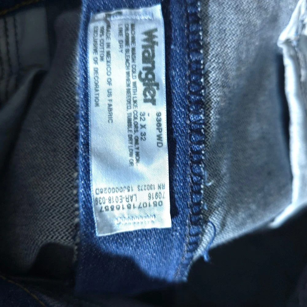 Wrangler 936PWD Jeans Mens 32x32 Blue Cowboy Cut Original Fit Straight Leg Denim